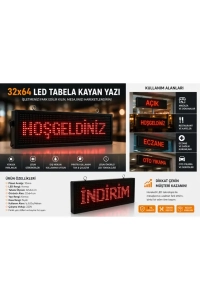 32x64 LED Kayan Yazı Tabela – Yüksek Parlaklık, Dikkat Çeken Reklam Çözümü